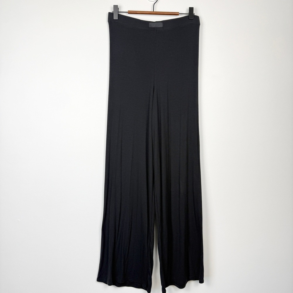 Victoria's Secret Wide Leg Lightweight Ribbed Lounge Pants Womens Small Black